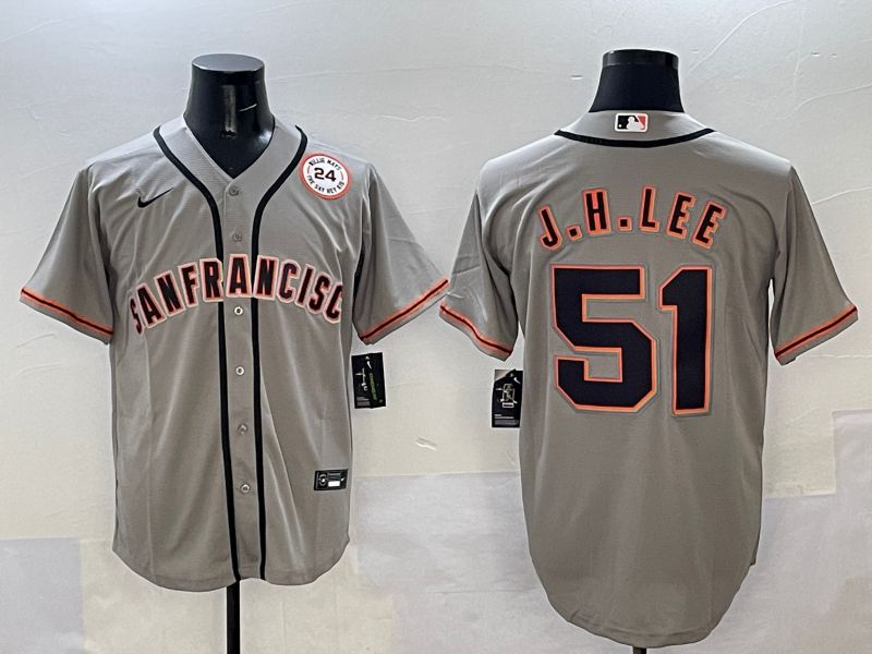 Men San Francisco Giants 51 J.H.Lee Grey Game Nike 2025 MLB Jersey style 37